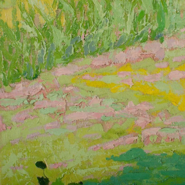 Early 20th Century "A Field's View" Landscape Oil Painting by Reva Jackman For Sale - Image 11 of 12