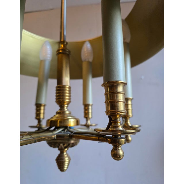 Metal Chandelier in Brass and Lacquered Metal, 1970s For Sale - Image 7 of 9