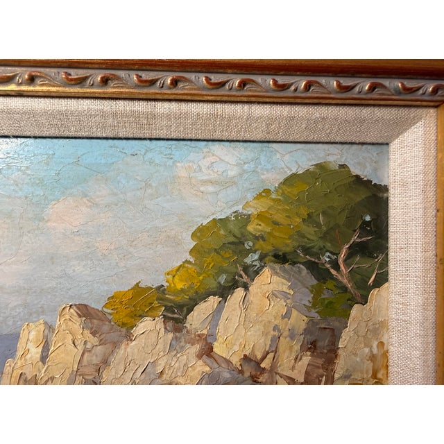 Vintage French Andre Galzenati Impressionism Seascape Nautical Oil Painting Art For Sale - Image 12 of 13