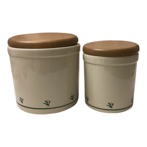 Set of Two 1950’s Roseville ,Ohio Kitchen Crockery Canisters