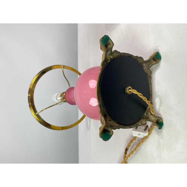 Pink Table Lamp in Pink Opaline Glass, 1930s For Sale - Image 8 of 9