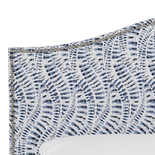 Not Yet Made - Made To Order Ashland Headboard in Blue Snake Skin, King For Sale - Image 5 of 6