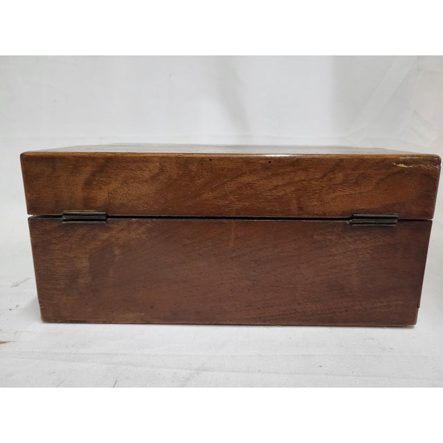 English Victorian Antique Tunbridge Marquetry Inlaid Burl Wood Tea Caddy Box For Sale In Portland, OR - Image 6 of 8