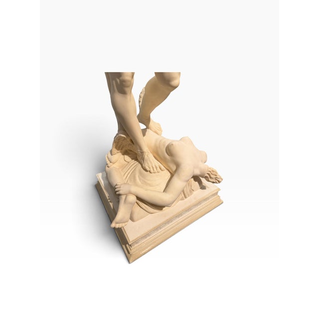Mid-Century Italian Alabaster Replica of Cellini’s Perseus and Medusa Sculpture by A. Santini For Sale - Image 4 of 10