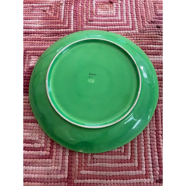 English 1960s Italian Large Cabbage Ware Plates- Set of 2 For Sale - Image 3 of 10