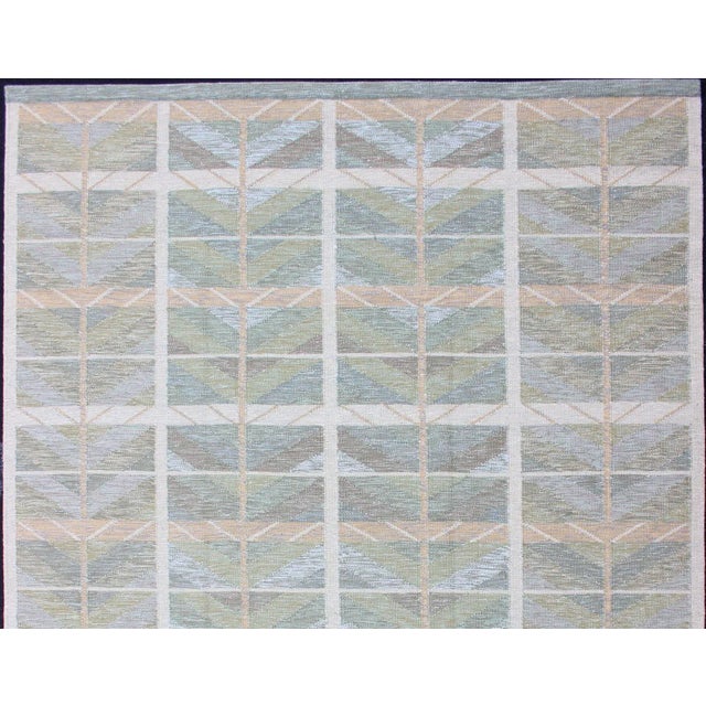 Scandinavian Flat-Weave Design Rug by Keivan Woven Arts, 9'1 X 12'0 For Sale - Image 9 of 12