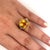 Metal Vintage 10.50 Carat Oval Cut Precious Topaz & Curved Round Cut Diamond Ring in 1, Size 8 For Sale - Image 7 of 7