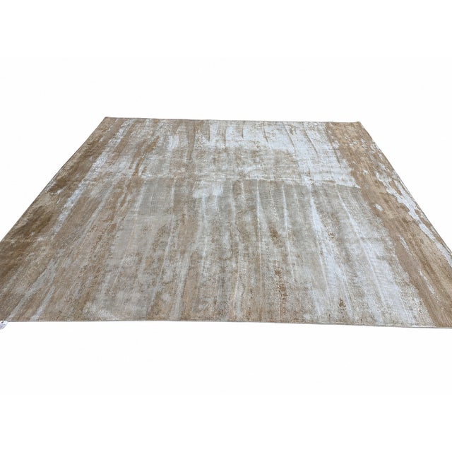 Rh Suvali Silk & Wool Rug – 10' × 14' Wheat Multi | 90% Silk | Hand-Knotted | 84 Persian Knots Per Square Inch For Sale - Image 10 of 18