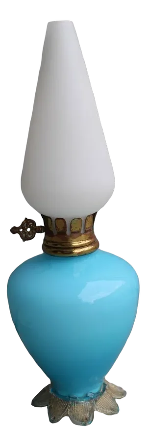 Blue Murano Glass Table Lamp from Seguso, 1950s