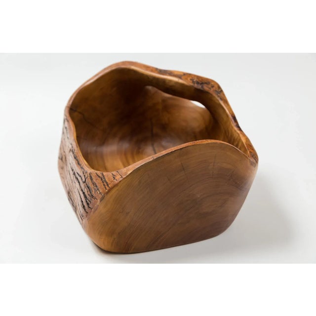 French Hand-Carved Olive Wood Bowl, Jean Paul Bain, Vallauris, France, Circa 1970 For Sale - Image 3 of 12