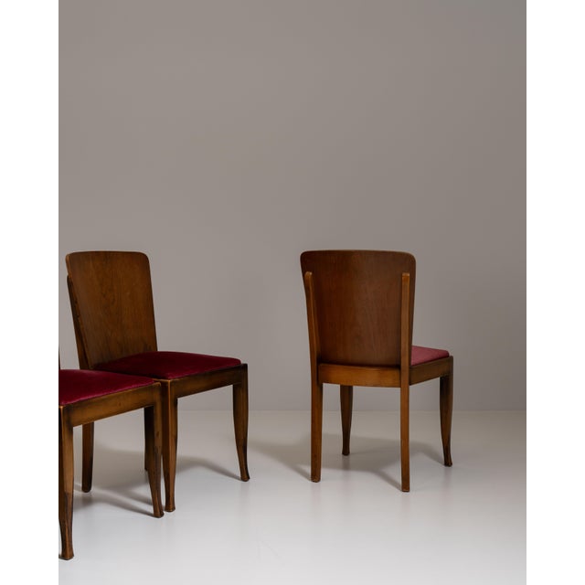 Wood Set of Six 1940s Czech Amber Art Deco Dining Chairs For Sale - Image 7 of 15