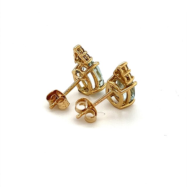 Natural Finely Faceted Quality Aquamarine Diamond Earrings 14k Y Gold 1.85 TCW Certified $2,950 210758 This is a Unique...