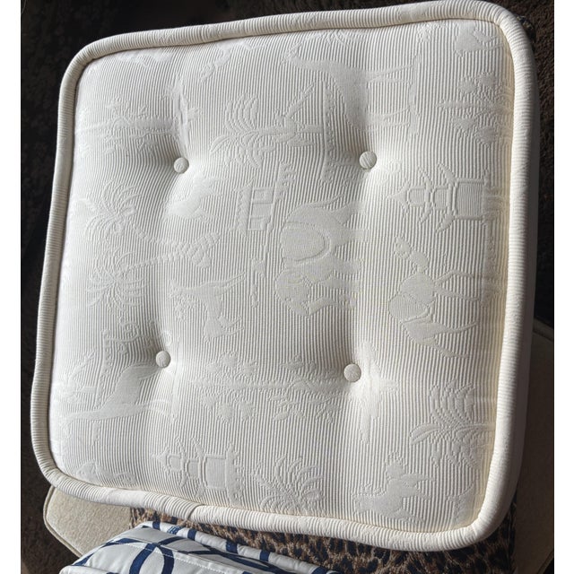 White Clarence House Floor Cushion For Sale In Chicago - Image 6 of 6