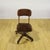 Wood Vintage Swivel Office Chair in Wood and Tan Leather, 1900s For Sale - Image 7 of 9