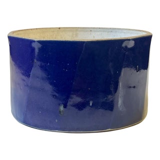Stoneware Bowl in Blue Glaze by Herman August Kähler, 1960s For Sale