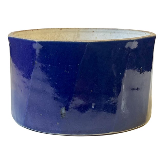 Stoneware Bowl in Blue Glaze by Herman August Kähler, 1960s For Sale