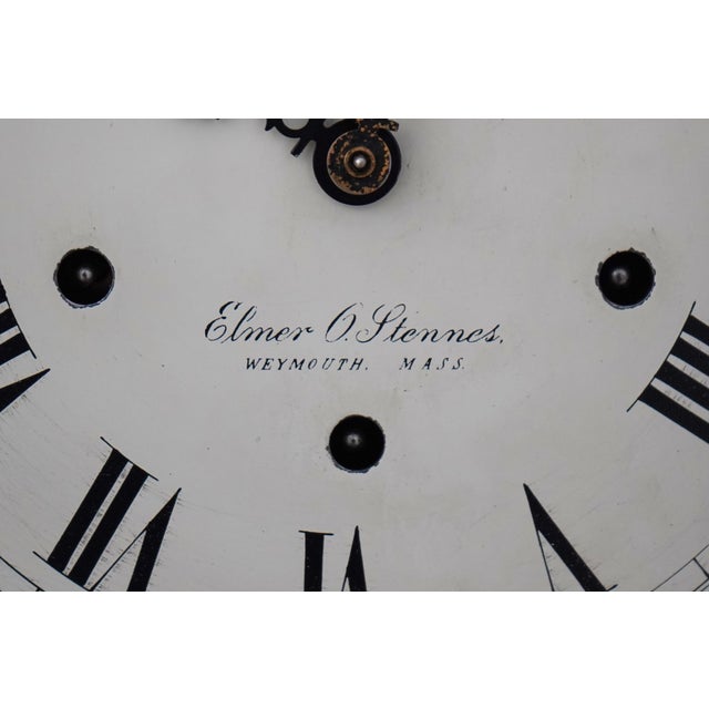 Elmer Stennes Mahogany Dropleaf Dwarf Grandfather Hall Clock For Sale - Image 4 of 12