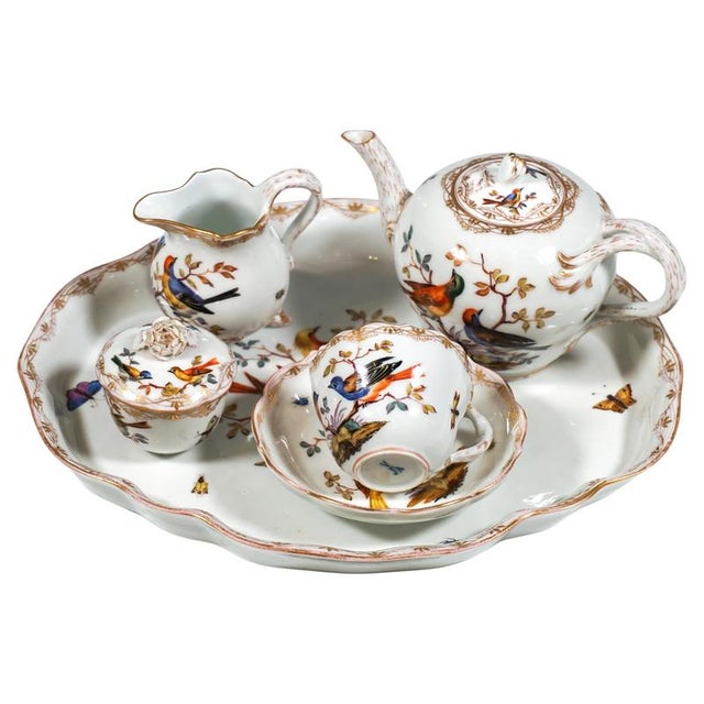 Meissen Tea Service with Bird and Insect Painting and Gold, Germany, 1820, Set of 6 For Sale - Image 13 of 13