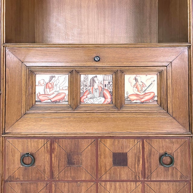 Italian Sideboard in Wood with Polychrome Decorative Tiles from Gio Ponti, 1930s For Sale - Image 9 of 18