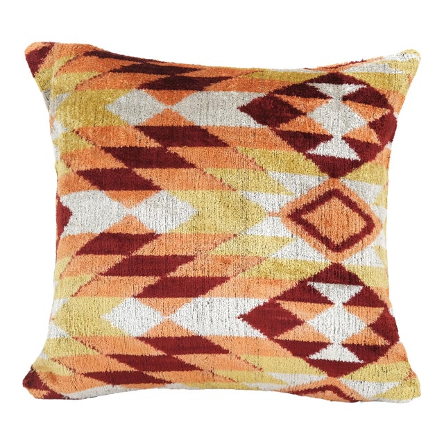 Silk Ethnic Ikat Velvet Kilim Pillow Design Cover For Sale