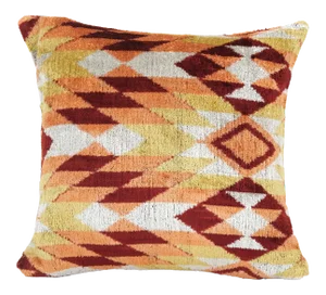 Silk Ethnic Ikat Velvet Kilim Pillow Design Cover