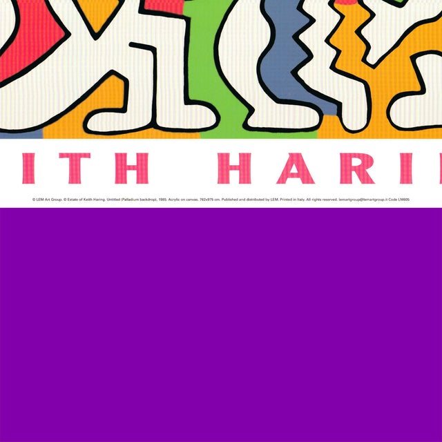 Paper 1990s After Keith Haring - Untitled (Palladium Backdrop) Vintage Fine Art Print Offset Lithography Poster 90s For Sale - Image 7 of 8