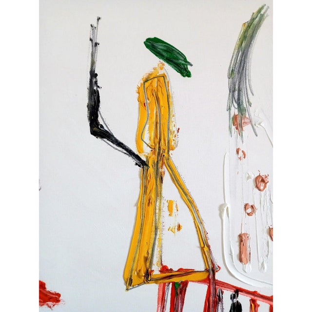 Wood 28.4" by 22.4" Contemporary Abstract Original Figurative Oil Painting by Diane Grant - Unique Piece For Sale - Image 7 of 10