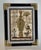 Pair of paintings with Egyptian figures. Custom black and brass frames. True statement pieces!