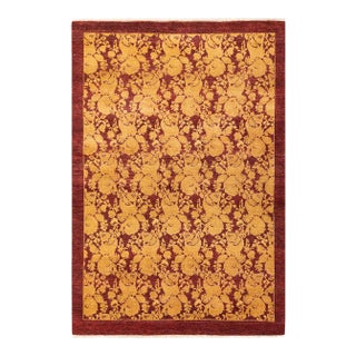 Mogul Hand Knotted Area Rug, Red - 4' 3" x 6' 2" For Sale