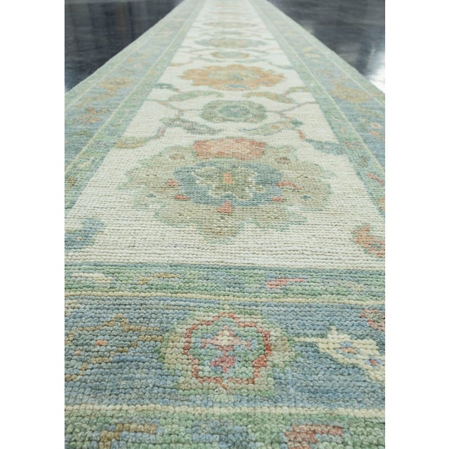 Turkish Oushak Runner Rug 2'8" x 20'6" #17495 For Sale In Houston - Image 6 of 8