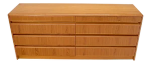 Danish Teak Mid-Century Modern 8 Drawers Dresser
