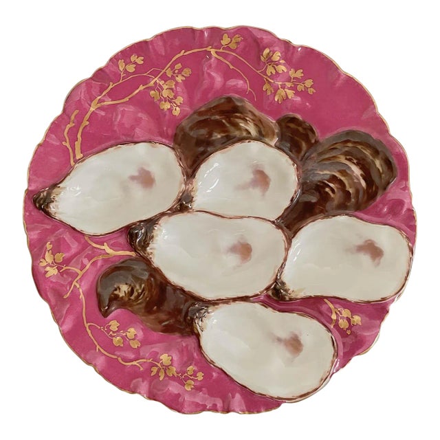 19th Century Haviland Limoges Turkey Oyster Plate For Sale
