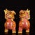 This striking pair of gilt cloisonne enamel Qilin figures brings a bold, majestic presence to any interior. Qilin are...