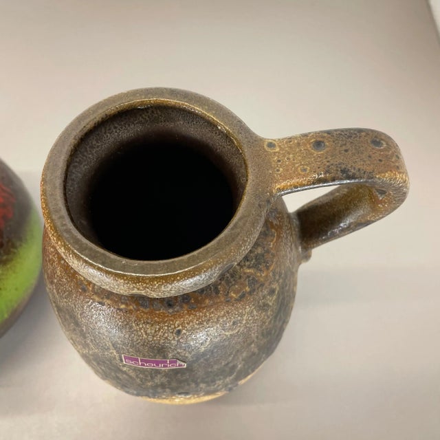 German Pottery Fat Lava Vases Multi-Color from Scheurich, 1970s, Set of 2 For Sale - Image 13 of 18