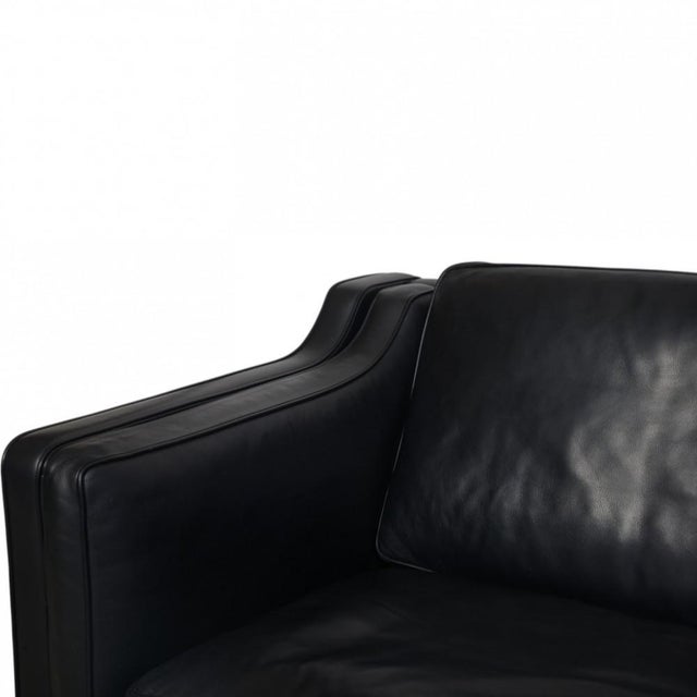 2213 Three-Seater Sofa in Black Leather by Børge Mogensen, 2012 For Sale - Image 3 of 18