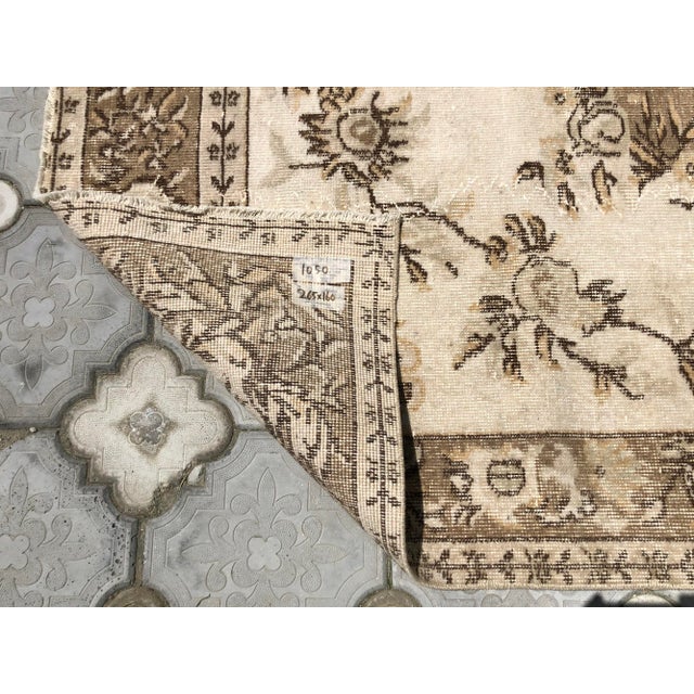 Vintage White Wool Rug For Sale - Image 9 of 9