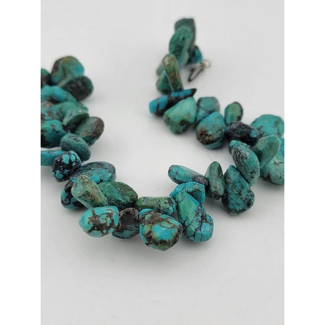 Vintage Gorgeous all natural chunks of Turquoise Nuggets Bracelet. 7 Inch Long. For Sale In Houston - Image 6 of 11