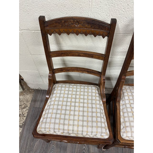Antique Victorian Eastlake Ladderback Dining Chairs - Set of 6 For Sale - Image 4 of 17