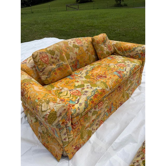 Mid-Century Chinoiserie Loveseat Sofas - A Pair For Sale - Image 12 of 16