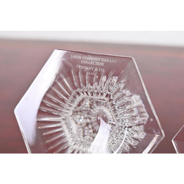 Tiffany & Co. Clear Crystal Candlesticks, Pair For Sale - Image 10 of 12