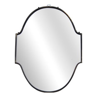 Small Italian Brass Shaped Mirror, 1950s For Sale