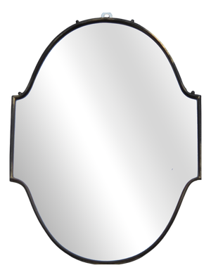 Small Italian Brass Shaped Mirror, 1950s