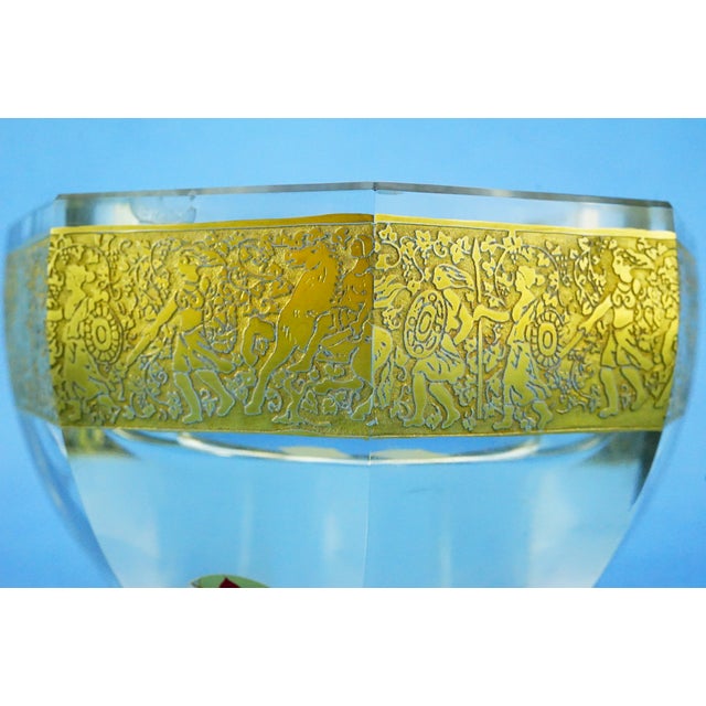 Vintage Crystal and Gold Centerpiece Vase by Ludwig Moser, 1940s For Sale - Image 17 of 18