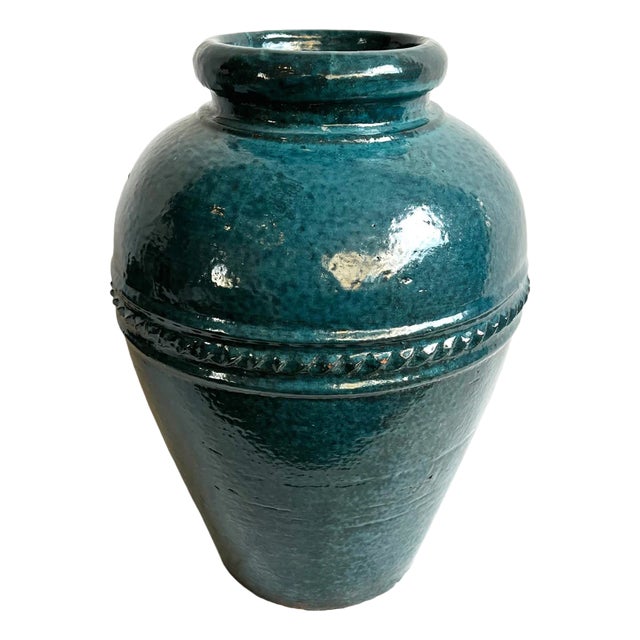 Vintage Turquoise Blue Java Vase For Sale