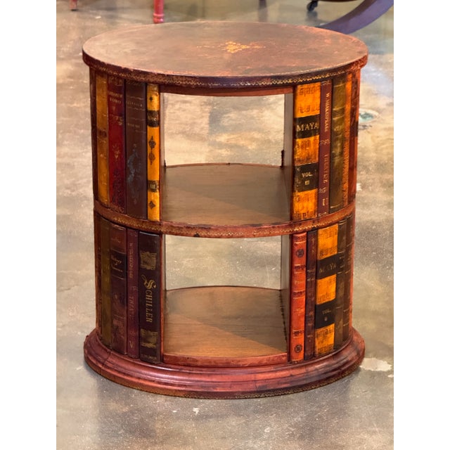Mid 20th Century English Leather Book Table For Sale - Image 4 of 9