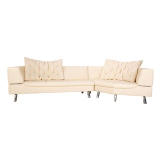 DS 104 Corner Sofa in Cream Leather from de Sede For Sale