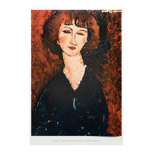 1950s After Amedeo Modigliani "Girl From Montmartre", First Edition Swiss Full-Color Print For Sale