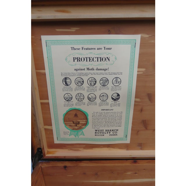 1940s 1940s West Branch Novelty Co Tall Cedar Chest Blanket Trunk For Sale - Image 5 of 12