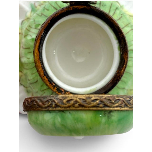 Vintage Limoges France Peint Main Flower Trinket Box With Bee Clasp For Sale - Image 13 of 14