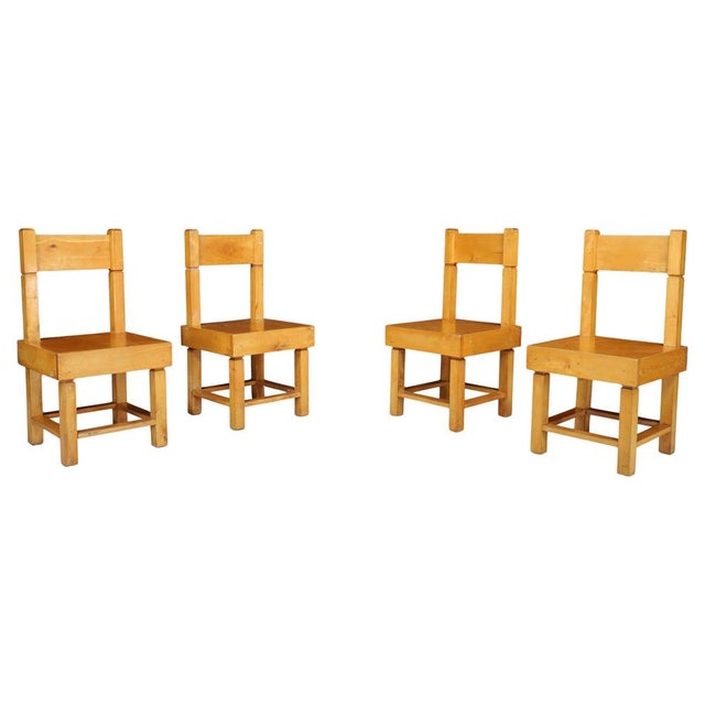 Mid-Century Beechwood Chairs, France, 1950s, Set of 4 For Sale - Image 10 of 10